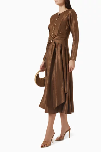 Mira  Midi Dress in Acetate Satin