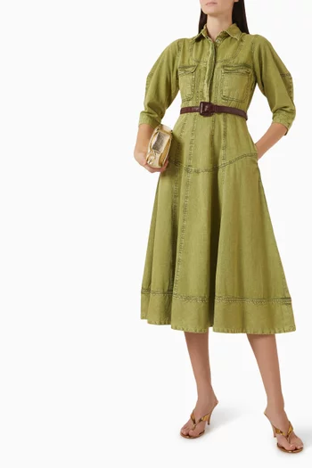 Vesper Midi Dress in Denim