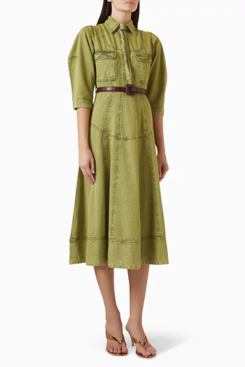 Vesper Midi Dress in Denim