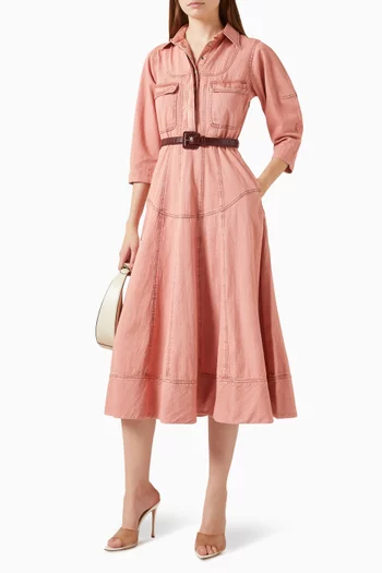 Vesper Midi Dress in Denim