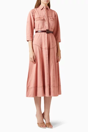 Vesper Midi Dress in Denim