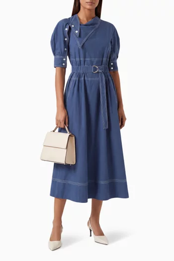 Moana Shirt Midi Dress in Cotton