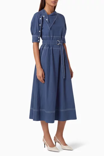 Moana Shirt Midi Dress in Cotton