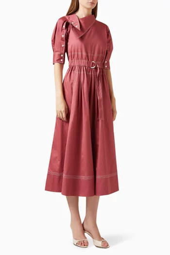 Moana Shirt Midi Dress in Cotton
