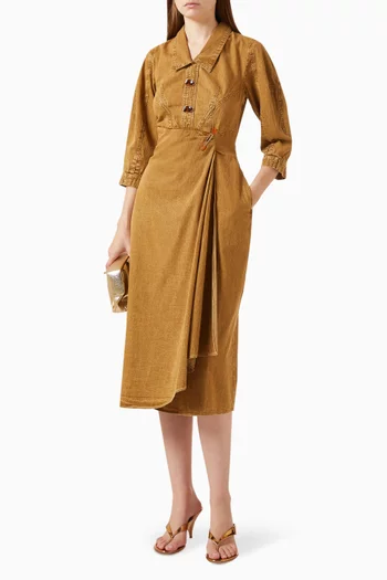 Muriel Midi Dress in Denim