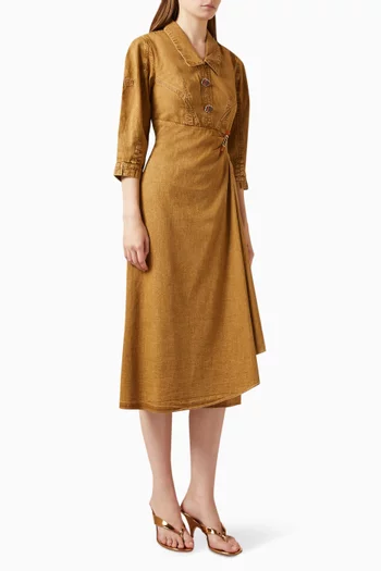Muriel Midi Dress in Denim