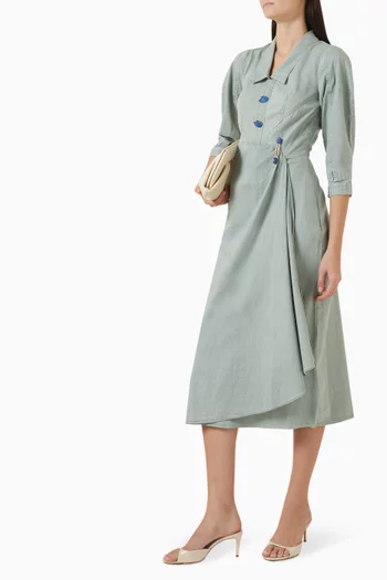 Muriel Midi Dress in Denim