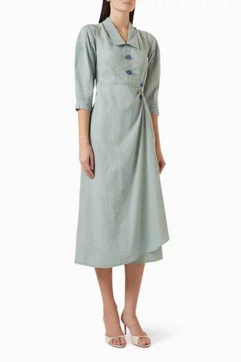 Muriel Midi Dress in Denim