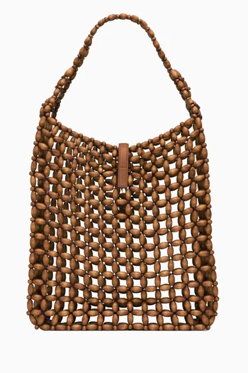 Le 5 À 7 Large Bag in Wood Beads