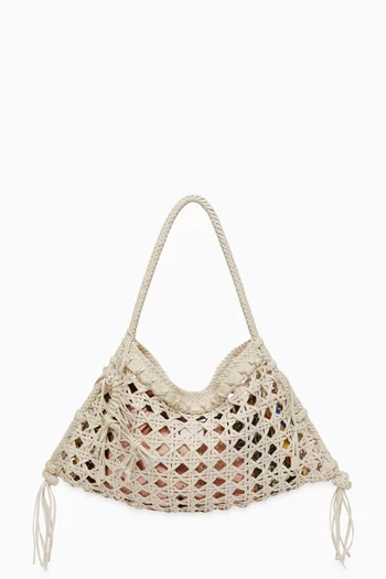 Maxi Tote Bag in Woven Leather