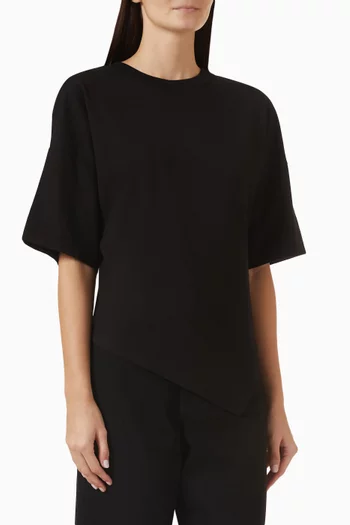 Asymmetrical T-shirt in Supima Cotton-jersey