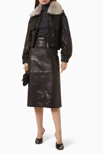 Ellery Aviator Bomber Jacket in Leather