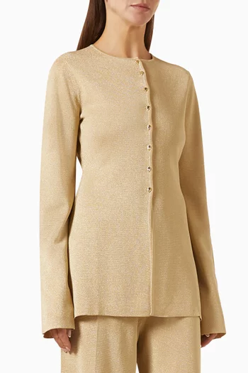 Azra Metallic Cardigan in Knit