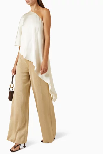 Aria One-shoulder Blouse in Satin