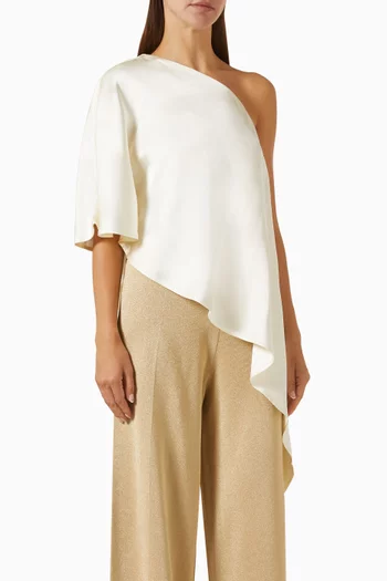 Aria One-shoulder Blouse in Satin
