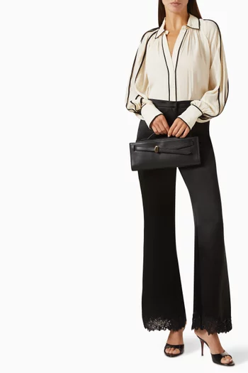 Bea Contrast-edge Blouse in Chiffon