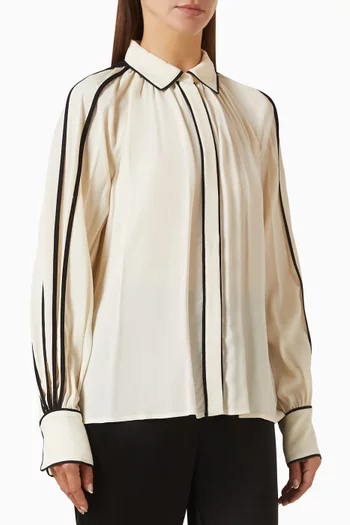 Bea Contrast-edge Blouse in Chiffon