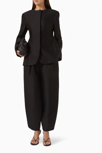 Smilla Barrel-leg Pants in Wool-silk