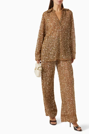 Philippa Embellished Shirt in Lace