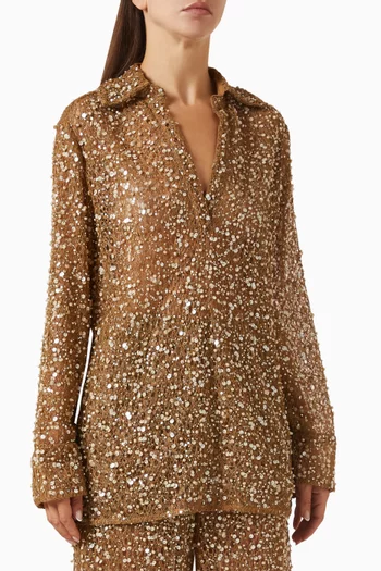 Philippa Embellished Shirt in Lace