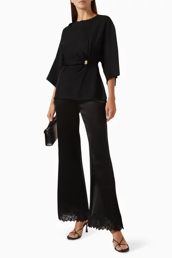 Zilla Brooch Blouse in Knit
