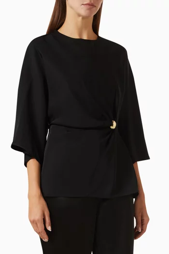 Zilla Brooch Blouse in Knit
