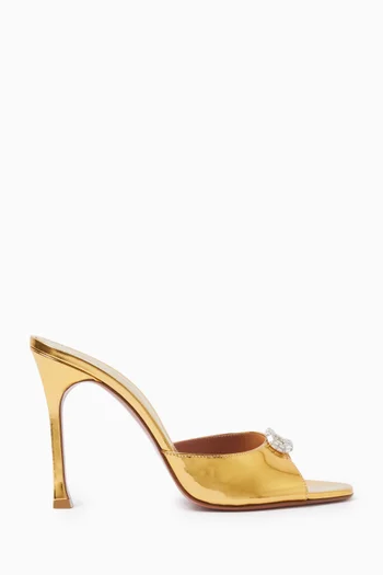 Mini Camelia 105 Slippers in Metallic Calfskin