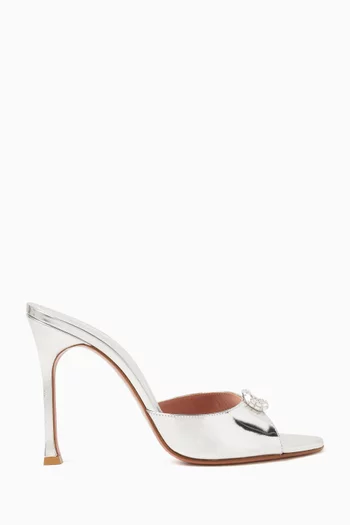 Mini Camelia 105 Slippers in Metallic Calfskin