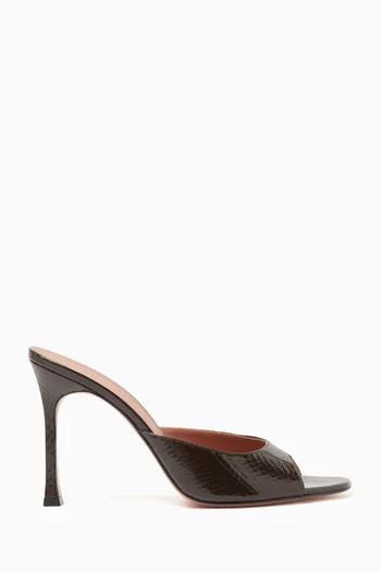 Alexa 95 Slippers in Glossy Ayers Snakeskin Leather