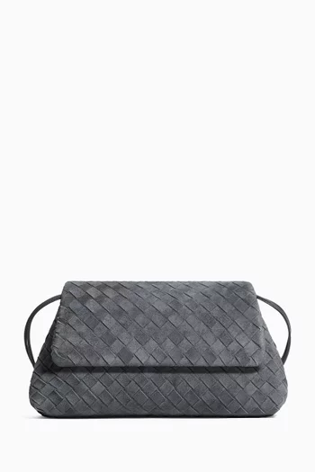Giorno Shoulder Bag in Intrecciato Suede