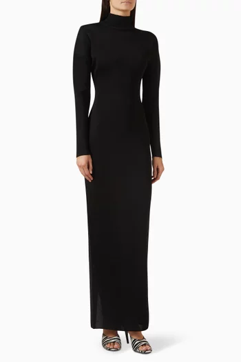 Sleek Maxi Dress in Viscose Knit