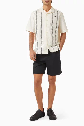 Placement Print Revere Shirt in Cotton