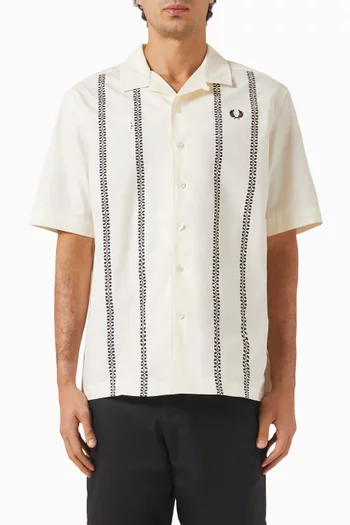 Placement Print Revere Shirt in Cotton