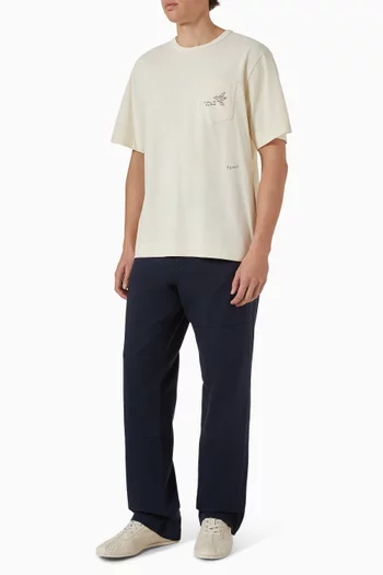 Bird Embroidered T-shirt in Jersey