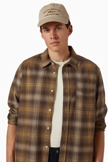 Fish Washed Herringbone Cap in Organic Cotton
