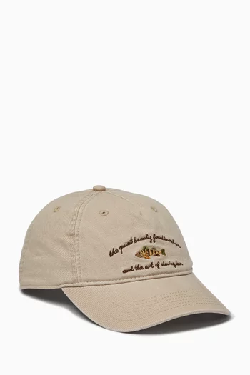 Fish Washed Herringbone Cap in Organic Cotton