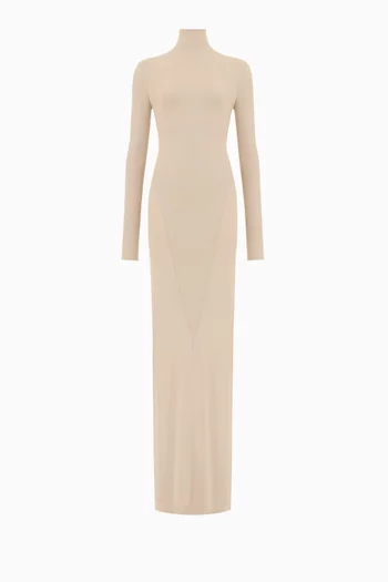 High-neck Maxi Dress in Jersey