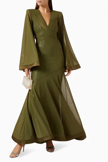 Illusion Survives Love 2-piece Gown in Mesh