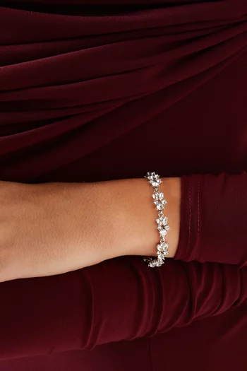 2000s Swarovski Crystal Bracelet in Rhodium-plated Metal