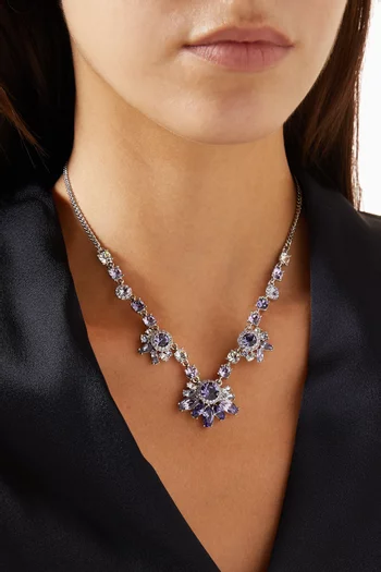 2000s Swarovski Crystal Necklace in Rhodium-plated Metal
