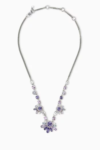 2000s Swarovski Crystal Necklace in Rhodium-plated Metal