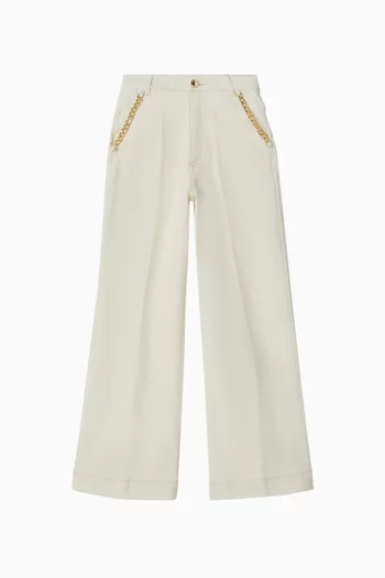 Chain Wide-leg Jeans in Denim