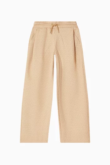 Monogram Print Trousers in Cotton