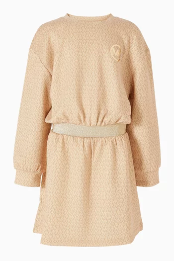 Monogram Sweatshirt Dress in Double Jersey