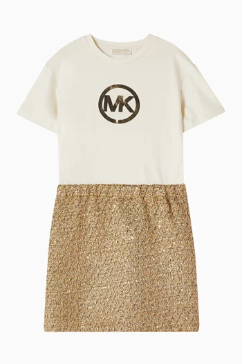 Logo-print Dress in Tweed