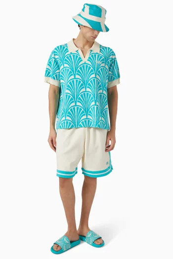 x We The Best Art Deco Jacquard Polo T-shirt in Cotton