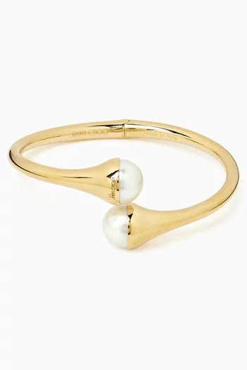 Pearl Pearl Cuff in Gold-tone Metal