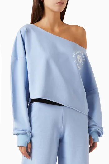 Cathy Cropped Sweatshirt in Fleece