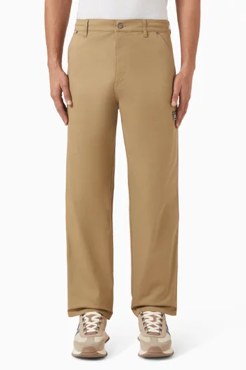 Straight-leg Pants in Cotton-blend
