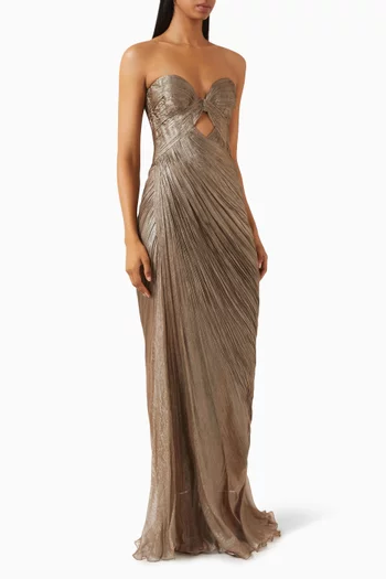 Zephyra Dress in Foiled Silk Mousseline